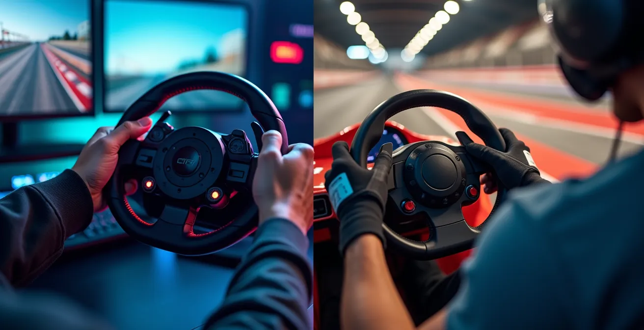 Comparaison entre expérience virtuelle et expérience physique de karting